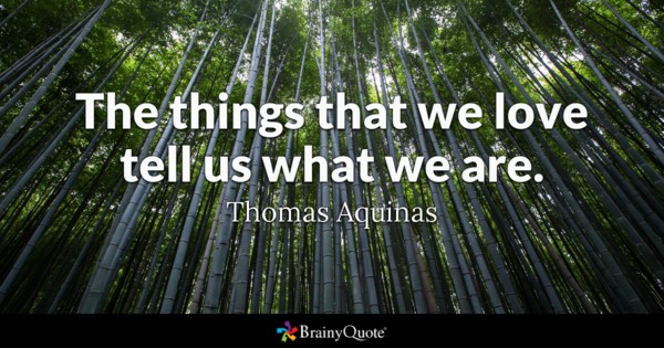 The things that we love tell us what we are.